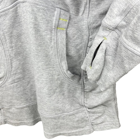 ATHLETA 3/4 ZIP FRONT GREY JACKET WOMENS SIZE MED HOODED MOCK NECK MODAL COTTON - Picture 3 of 10